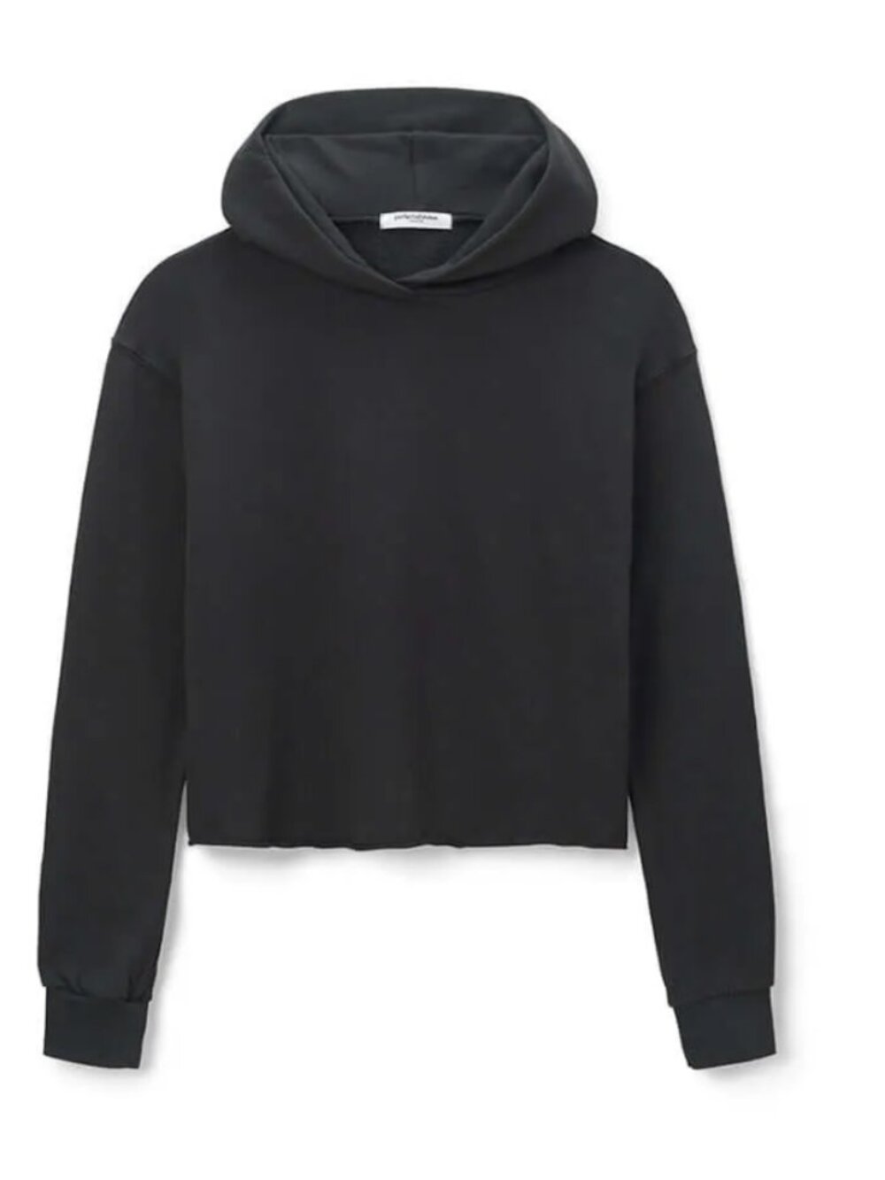 perfectwhitetee Cash french terry cut off hoodie - Vintage Black